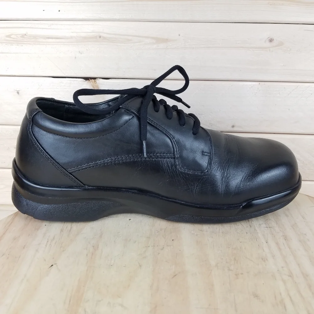 Apex B2000M Black Leather Comfort Shoes Men's Size 9.5 X-Wide Lace-up Oxfords